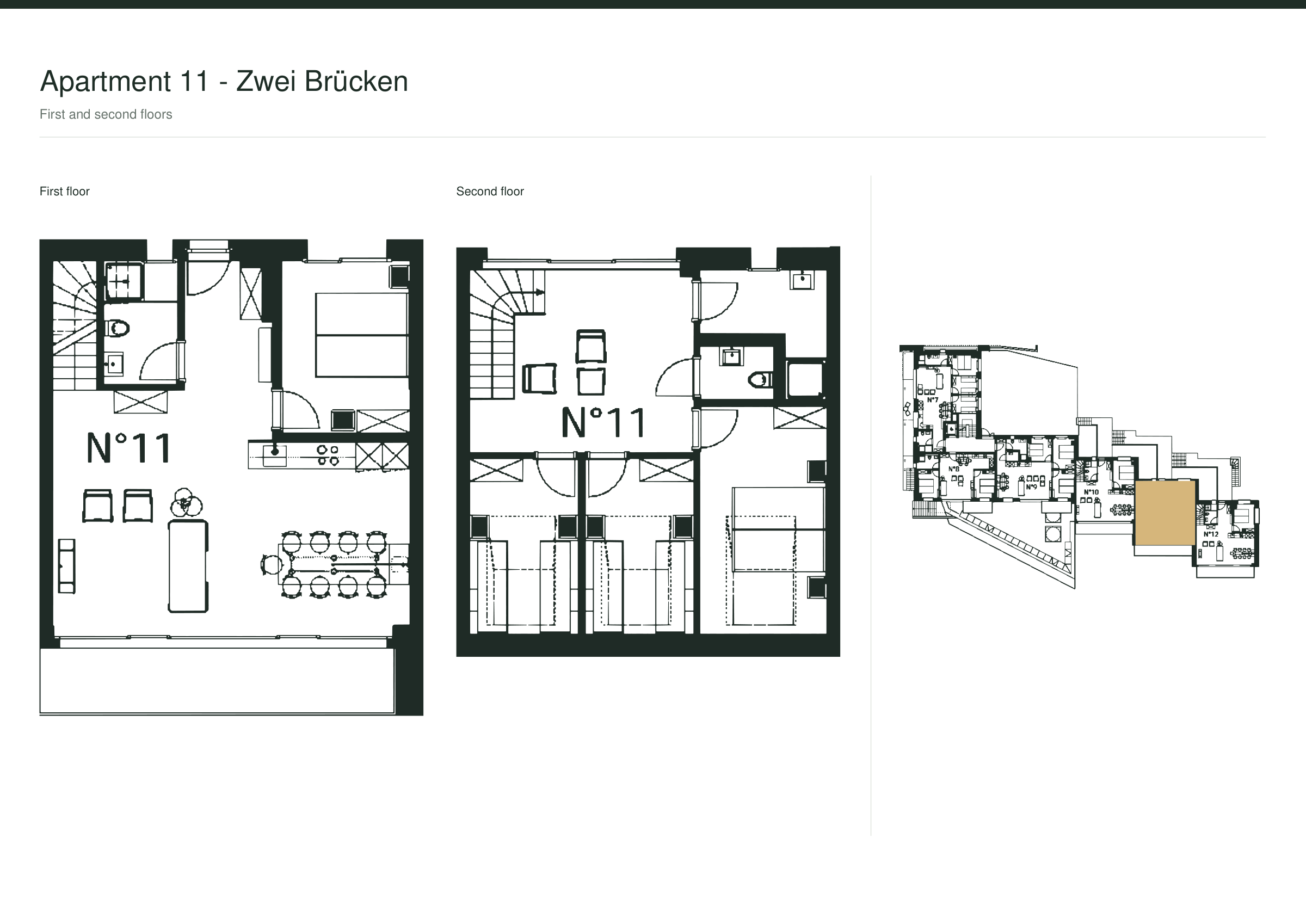 11 Zwei Brücken · Grundriss des Apartments