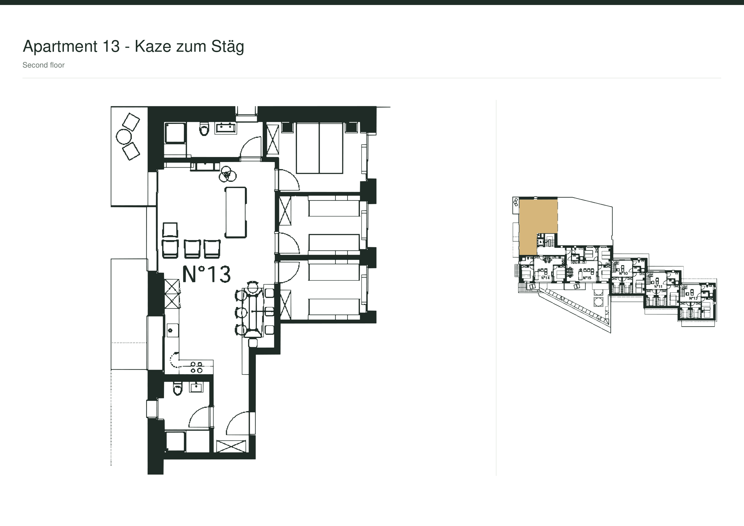 13 Kaze zum Stäg · Plan de l’appartement
