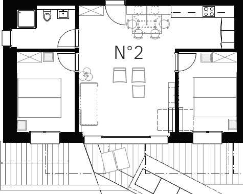 Location appartement Zermatt : plan de l'appartement Chambaver