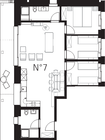 Location appartement Zermatt : plan de l'appartement Wilde Mann