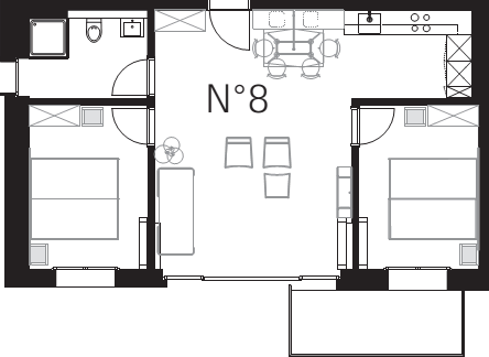 Location appartement Zermatt : plan de l'appartement Tomu-Anni