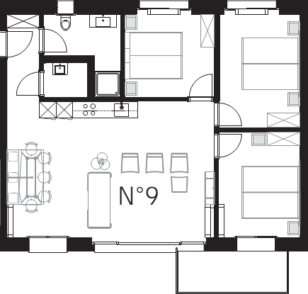Location appartement Zermatt : plan de l'appartement Drei Einsiedler