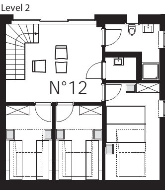 Location appartement Zermatt : plan de l'appartement GORGNERGLETSCHER