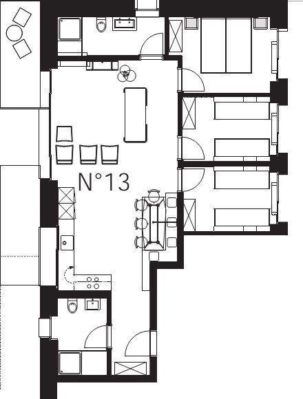 Location appartement Zermatt : plan de l'appartement Kaze zum Stäg