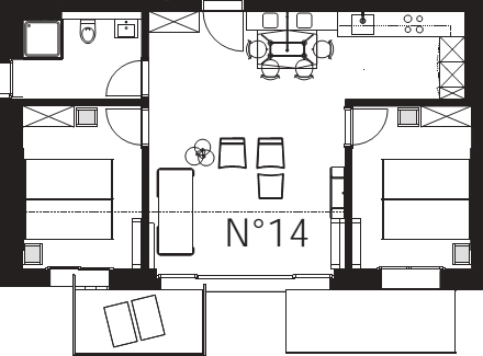 Location appartement Zermatt : plan de l'appartement Hörnli