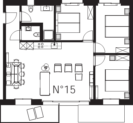 Location appartement Zermatt : plan de l'appartement Schatz am Schwarzsee