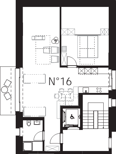 Location appartement Zermatt : plan de l'appartement Madonna von Zermatt